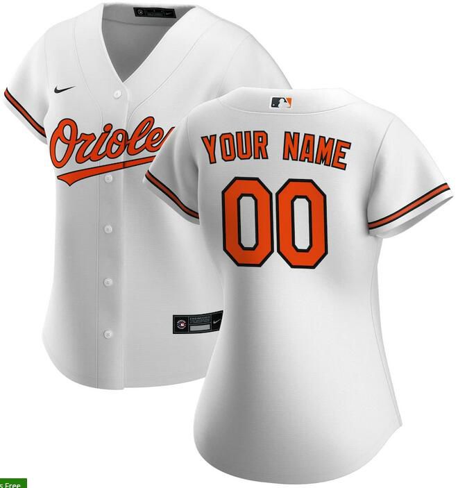 Cheap Women Baltimore Orioles Nike White Home Replica Custom MLB Jerseys